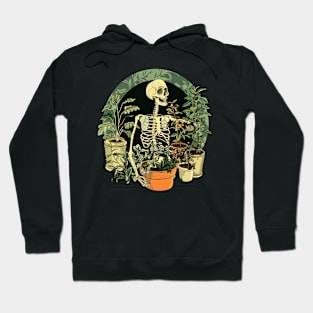 Skeleton with Plants - Skull Flowers Hoodie